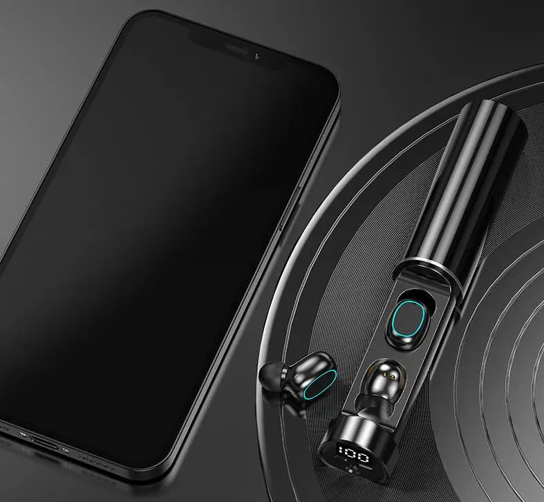 HKM-458707 Mini Wireless Earbuds with Touch Control, Bluetooth 5.2, Microphone, and Flashlight Function