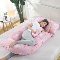 HKM-458707 U-Shape Maternity Waist Pillow with Cotton Cover and Detachable Designs for Side Sleepers