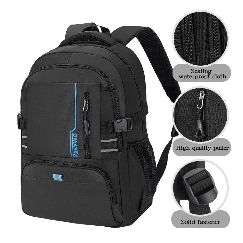 HKM-458771 Large Capacity Waterproof 17-Inch Casual Laptop Backpack for Men and Students