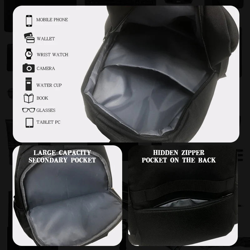 HKM-458771 Large Capacity Waterproof 17-Inch Casual Laptop Backpack for Men and Students