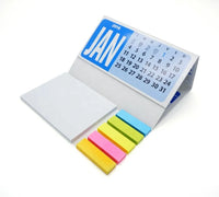 HKM-458835 Desktop Calendar with Sticky Notes and Flags, Soft Cover, 13 Sheets, Varnished Design