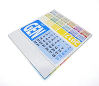 HKM-458835 Desktop Calendar with Sticky Notes and Flags, Soft Cover, 13 Sheets, Varnished Design