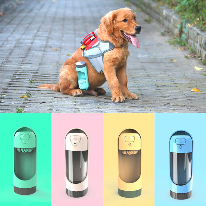 HKM-4588605 Portable Dog Water Bottle with Drawer-Style Trough, BPA-Free Material, 300ml Capacity, Ideal for Outdoor Use
