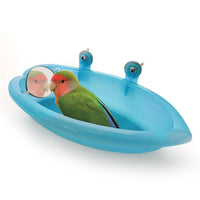 HKM-4588733 Small Parrot Bath Basin with Optional Mirror for Birds, 18.7cm x 10cm