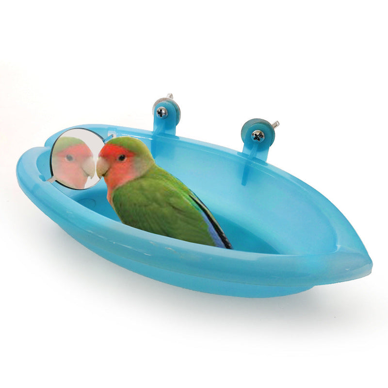 HKM-4588733 Small Parrot Bath Basin with Optional Mirror for Birds, 18.7cm x 10cm