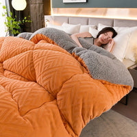 HKM-459027 Thickened Winter Velvet Quilt with Warm Milk Fiber for Cozy Comfort