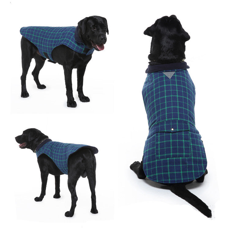 HKM-4590909 Reflective Slim-Fit Winter Vest for Large Dogs in Red and Blue