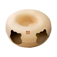 HKM-4592189 Felt Animal-Shaped Cat Nest Bed - Brown Bear, 50cm or 60cm Size Options