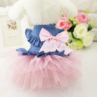 HKM-4593085 Pet Vest with Striped Hanging Mesh Skirt - Available in Pink and Purple Peach Blossom Styles