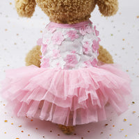 HKM-4593085 Pet Vest with Striped Hanging Mesh Skirt - Available in Pink and Purple Peach Blossom Styles