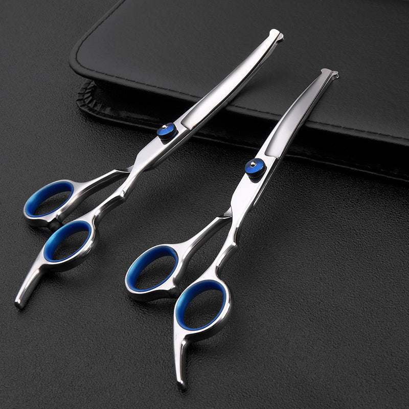 HKM-4594109 6-Inch Professional Stainless Steel Dog Grooming Scissors Set with Leather Bag