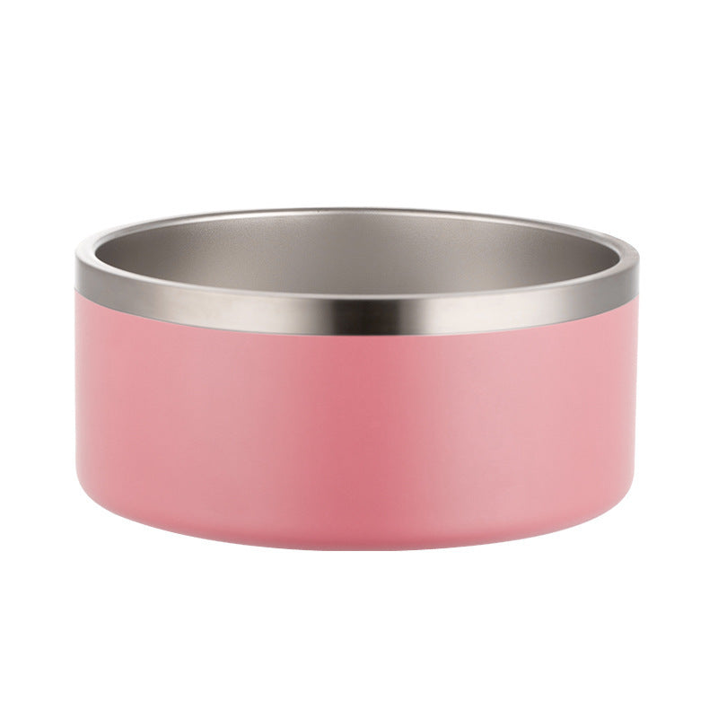 HKM-4594493 304 Stainless Steel Dog Bowl with Silica Gel Pad - Modern Design, 100oz Capacity, 10.5cm Height, 23.5cm Diameter