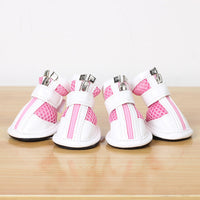 HKM-4595133 Small Pet Dog Lightweight Sports Shoes - Anti-Slip Mesh Footwear in Pink, Red, and Sky Blue Sizes 1-5