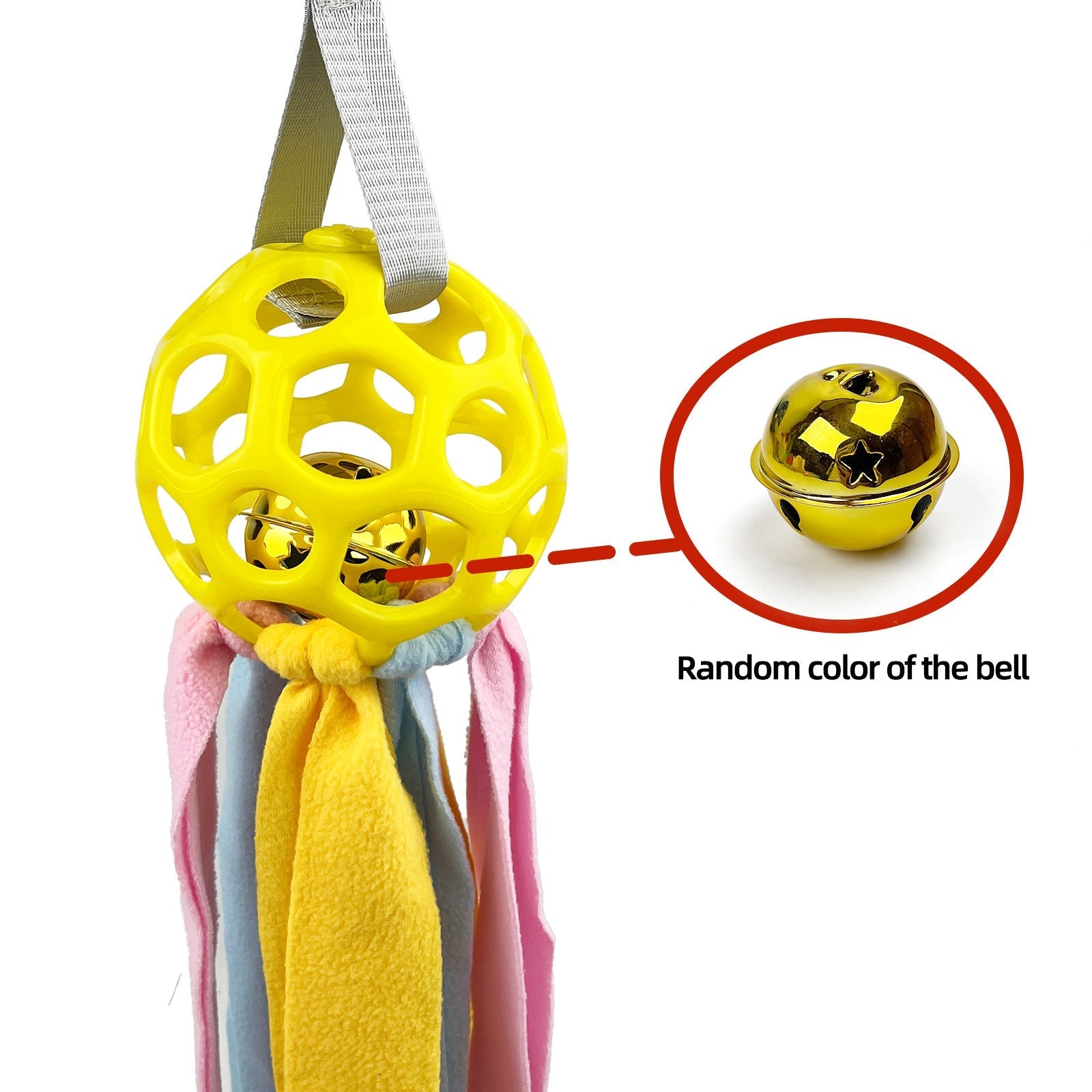 HKM-4595773 Interactive Educational Hollow Toy Ball for Dogs and Cats with TPR Sound and Bell - 75cm, 210g