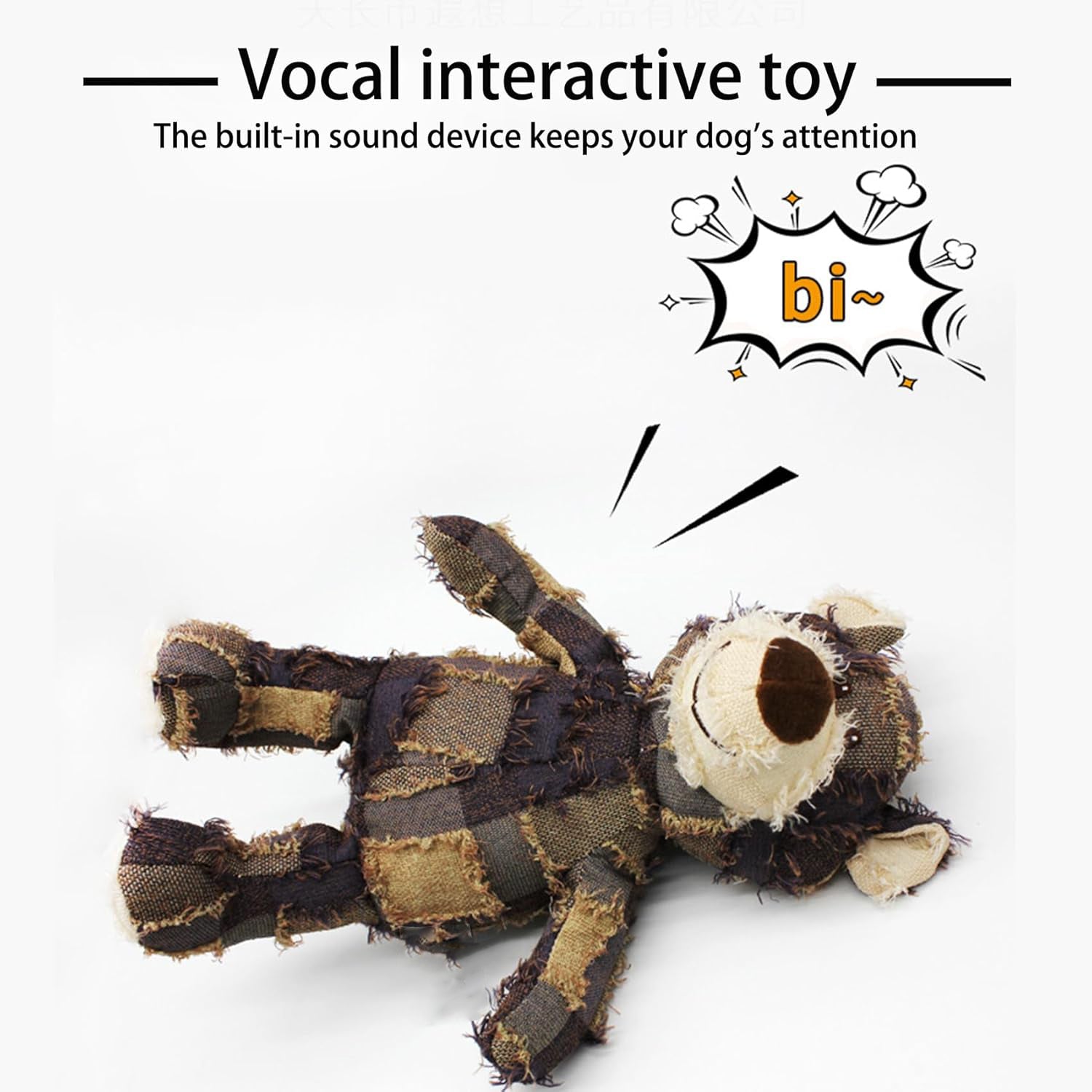 HKM-4597949 Durable Indestructible Dog Toy Bear with Squeaker for Heavy Chewers, Interactive Chew Toy for All Breeds