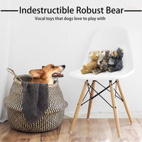 HKM-4597949 Durable Indestructible Dog Toy Bear with Squeaker for Heavy Chewers, Interactive Chew Toy for All Breeds