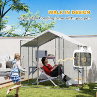 HKM-4598333 Extra Large Metal Outdoor Catio for Cats with Waterproof Cover, Resting Boxes, and Multiple Jumping Platforms
