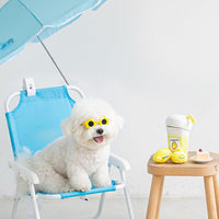 HKM-4599101 Plush Lemon Tea Cup Toy with Snack Pocket and BB Call for Pets