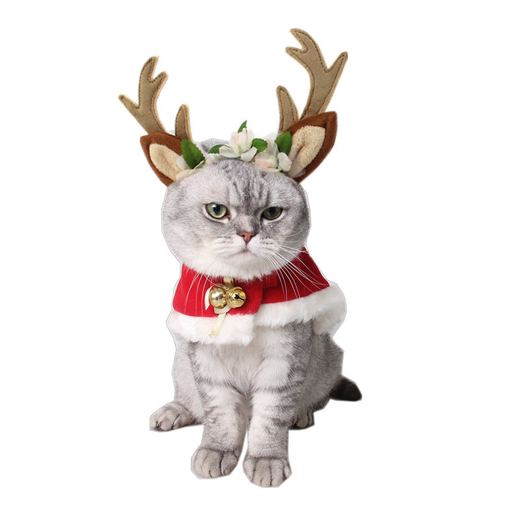 HKM-4602429 Festive Red Polar Fleece Christmas Windshield Cloak with Adjustable Length and Fur Ball Accents