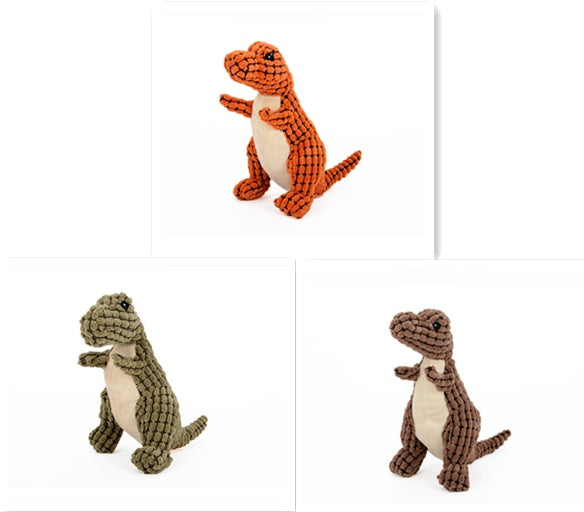HKM-4603709 Giant Interactive Dinosaur Plush Dog Toy with Squeakers for Large Dogs and Small Breeds