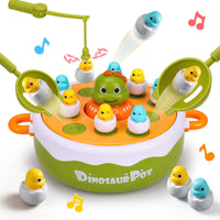 HKM-460371 Dinosaur 4 in 1 Pop Up Board Game for Kids - Electronic Musical Bouncing Turntable Fishing Fun