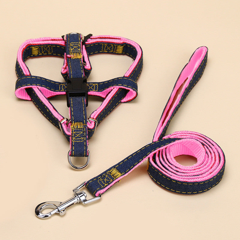 HKM-4603837 Nylon Traction Collar and Dog Chain Set, Multiple Sizes Available