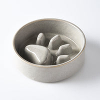 HKM-4604221 Japanese Style Medium Ceramic Pet Bowl for Cats and Dogs with Wooden Frame, 15.5cm