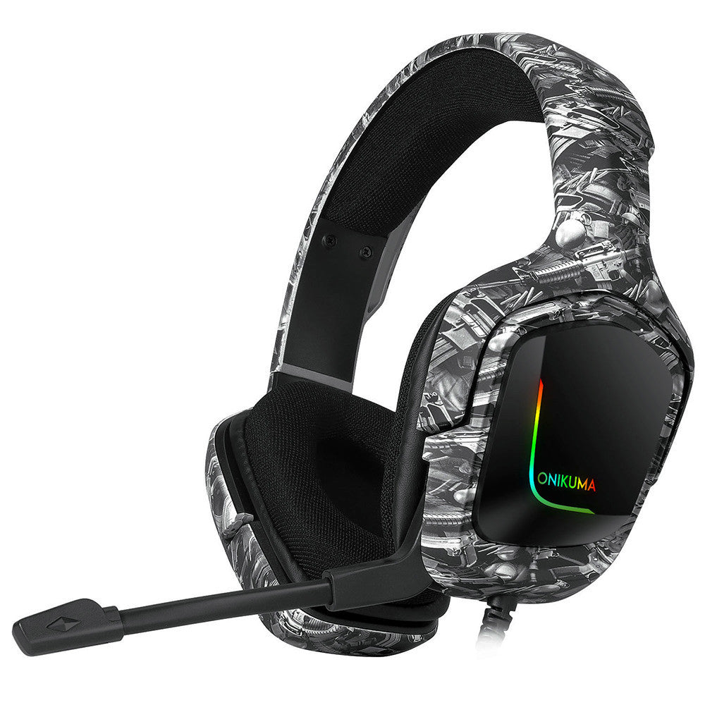 HKM-460435 Camouflage Wired Gaming Headset with Microphone and Braided Cable