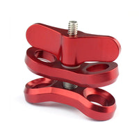 HKM-460563 Three-Hole Butterfly Clip for Diving Photography, Compatible with GOPRO and Other Action Cameras, Aluminum Alloy, 55*55*62mm, Available in Red, Blue, Black