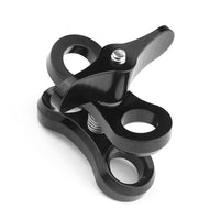 HKM-460563 Three-Hole Butterfly Clip for Diving Photography, Compatible with GOPRO and Other Action Cameras, Aluminum Alloy, 55*55*62mm, Available in Red, Blue, Black