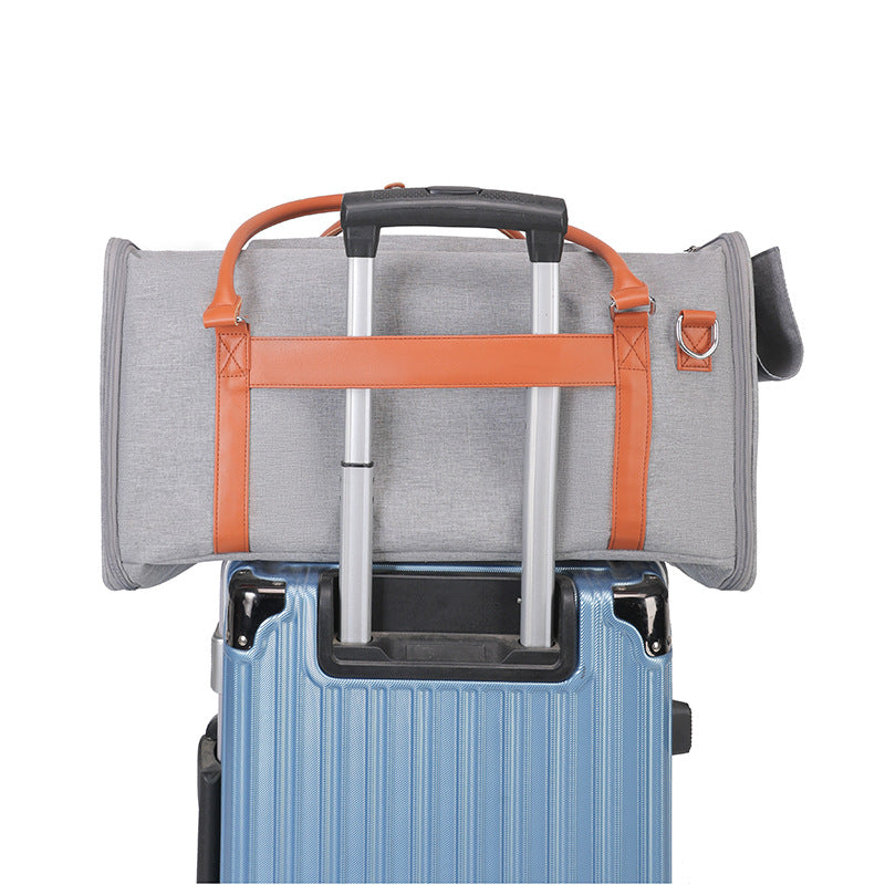 HKM-4606269 Portable Multifunctional Cat Carrier with Universal Wheels and Pull Rod - Soft Nylon Design