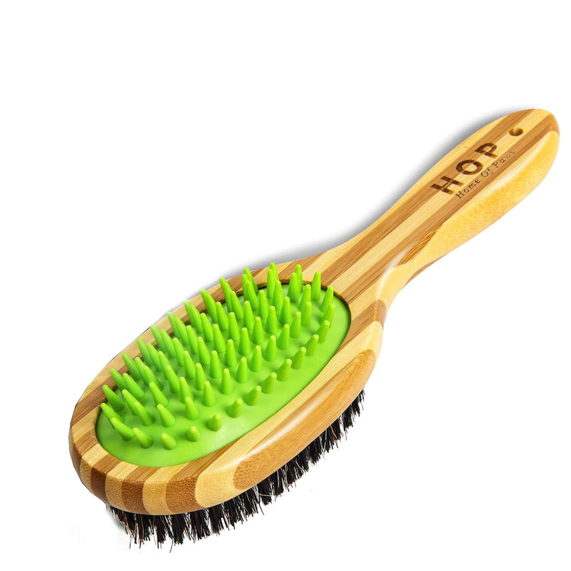HKM-4607293 Two-Sided Dog Grooming Brush for Short Hair Coats - Detangling and Shedding Tool