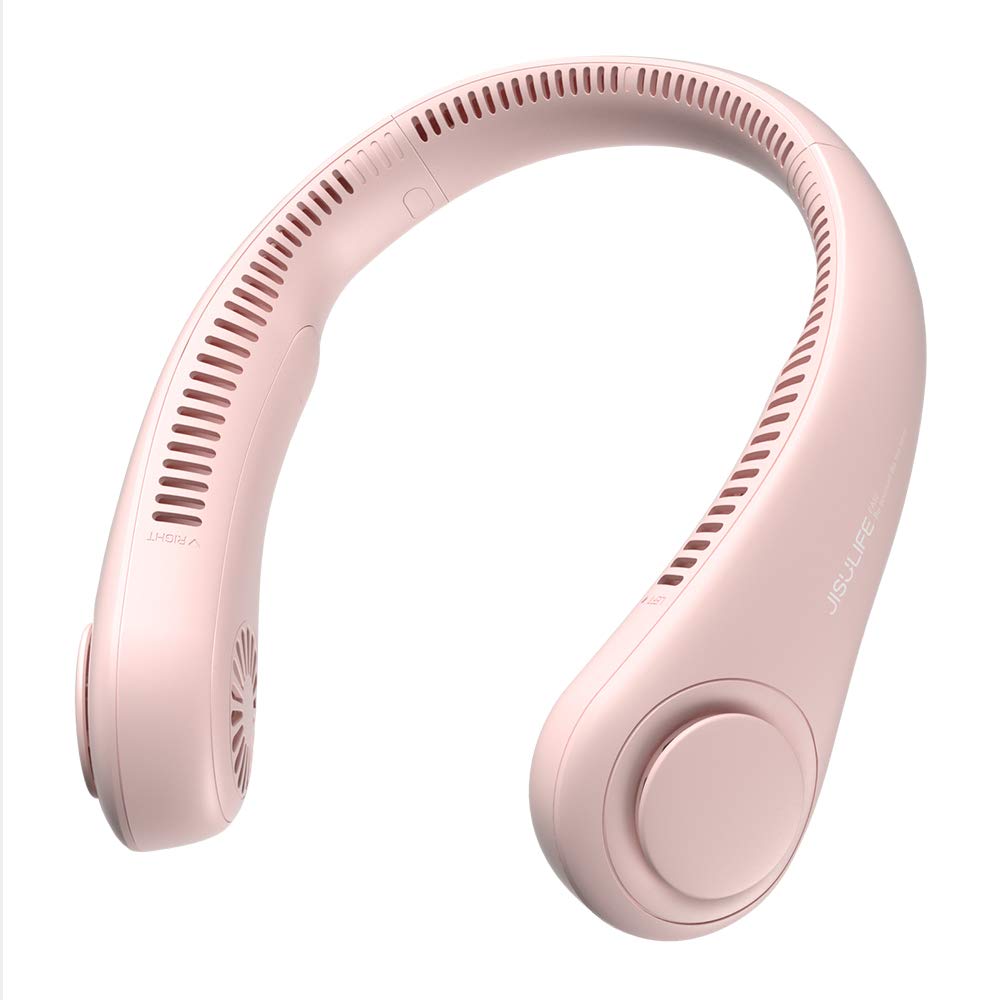 HKM-4607315 Portable Neck Fan, Hands-Free Bladeless Design, 5 Speed Settings, 4000 mAh Rechargeable Battery, Lightweight and Comfortable, Ideal for Outdoor Activities and Travel, Grey