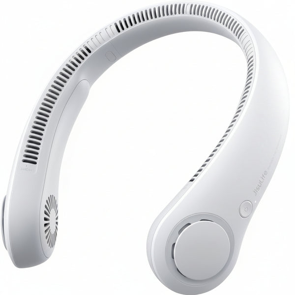 HKM-4607315 Portable Neck Fan, Hands-Free Bladeless Design 5 Speed Settings 4000 mAh Rechargeable Battery Lightweight and Comfortable