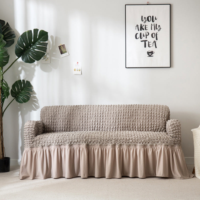 HKM-460755 Universal Elastic Woven Popcorn Sofa Cover for Single, Double, and Triple Sofas