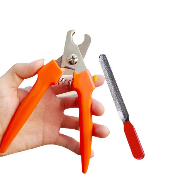HKM-4607805 Stainless Steel Pet Nail Clippers with File for Dogs and Cats ¨C Ergonomic Design for Easy Grooming