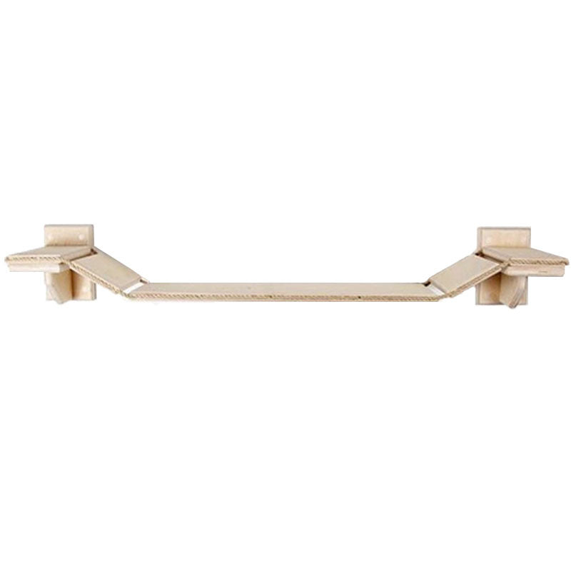 HKM-4608189 Wall-Mounted Wooden Cat Suspension Bridge Pet Stairs - 100x19CM Plywood Design