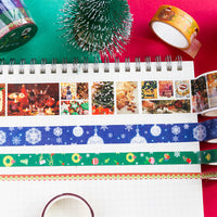 HKM-460819 Christmas Themed Tape Notebook with Stickers - Japanese Paper, Korean Style, Perfect for Festivities