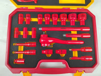 HKM-460883 29-Piece Insulated Tool Set with Pliers, Screwdrivers, Sockets, and Adjustable Wrench for Electrical Work