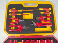 HKM-460883 29-Piece Insulated Tool Set with Pliers, Screwdrivers, Sockets, and Adjustable Wrench for Electrical Work