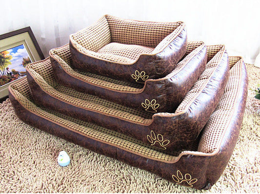 HKM-4609853 Cozy Suede Pet Nest with Free Bone, Blanket, and Summer Mat