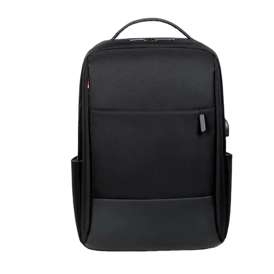 HKM-461075 Custom Logo Laptop Backpack with Waterproof Zipper and USB Port, Polyester Material