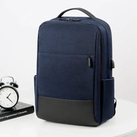 HKM-461075 Custom Logo Laptop Backpack with Waterproof Zipper and USB Port, Polyester Material