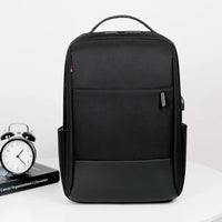 HKM-461075 Custom Logo Laptop Backpack with Waterproof Zipper and USB Port, Polyester Material