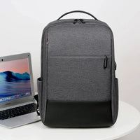 HKM-461075 Custom Logo Laptop Backpack with Waterproof Zipper and USB Port, Polyester Material