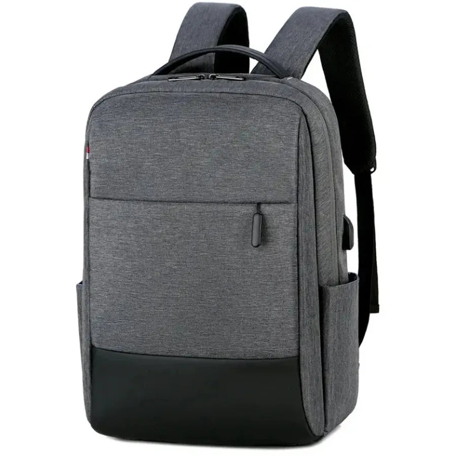 HKM-461075 Custom Logo Laptop Backpack with Waterproof Zipper and USB Port, Polyester Material