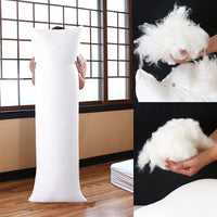 HKM-461139 Feather Fabric Long Body Hugging Pillow - Soft Fiber Cushion for Sleeping and Napping