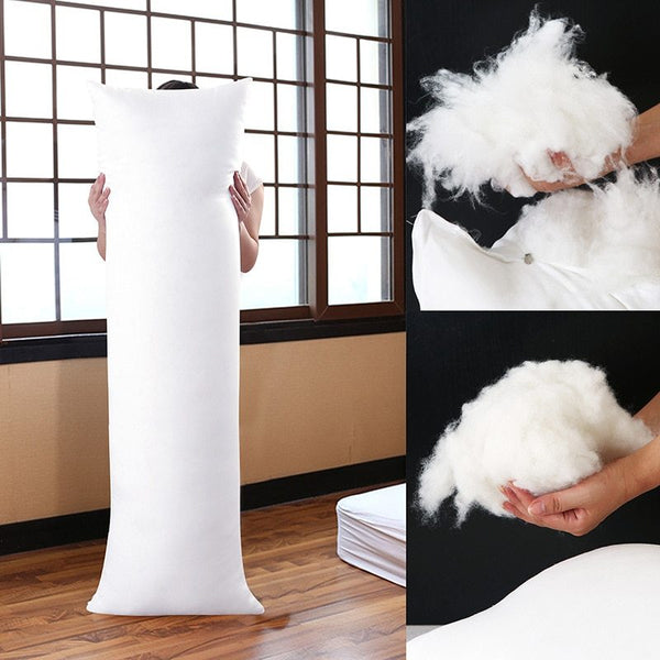 HKM-461139 Feather Fabric Long Body Hugging Pillow - Soft Fiber Cushion for Sleeping and Napping