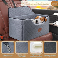 HKM-461139 Pet Car Nest for Dogs - Breathable Cloth Design, 70x50x30cm, Gray/Beige
