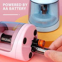HKM-461139 Portable Electric Pencil Sharpener with Durable Plastic Design for Students